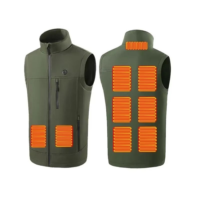 9 areas army green heated vest