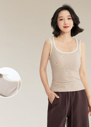 Acetate Silk Wool color-Blocked Vest