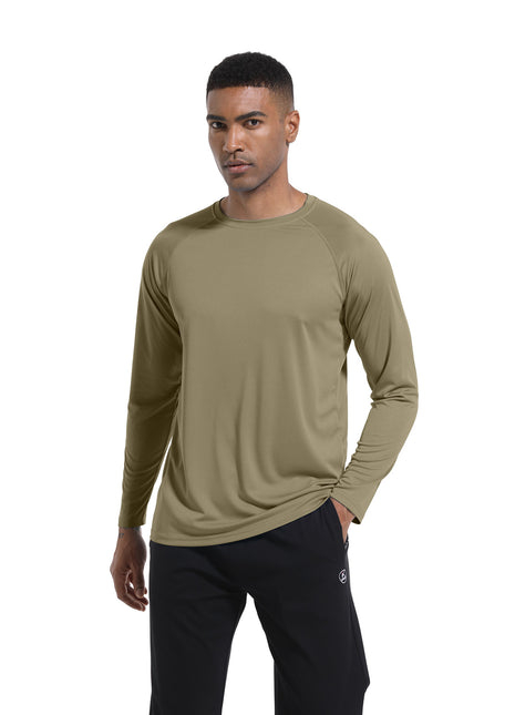 Army Green Men's UPF 50+ Long Sleeve Rash Guard