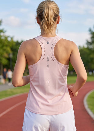 Back of Pink Quick Dry Antibacterial Tank Top