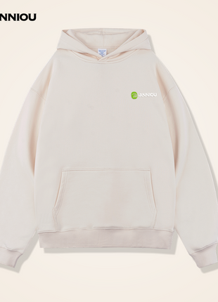 Beige Men's 380g Heavyweight Pullover Hoodies