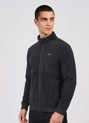 #Black 8 Area Heated Fleece Jacket