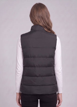 #Black Back of Dual Switch Women's Heated Puffer Vest 