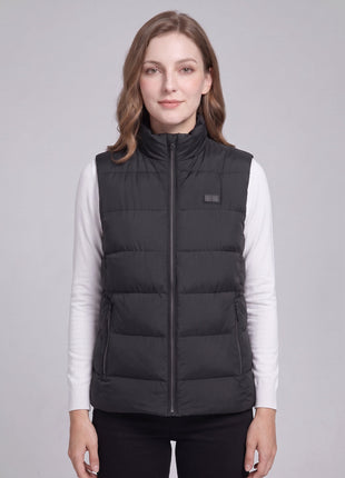#Black Dual Switch Women's Heated Puffer Vest 