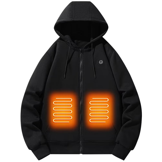 Black Heating Zip Hoodie