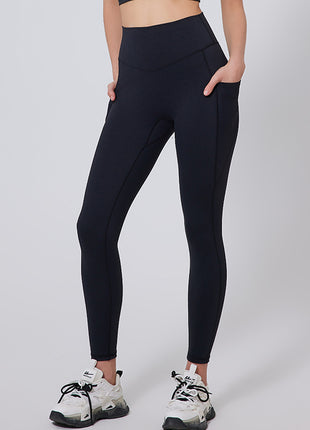 Black High-Waisted Peach Hip Yoga Leggings