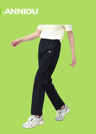 Black Leisure Quick Drying Lightweight Training Pants
