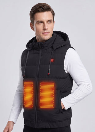 #Black Men heated hooded vest