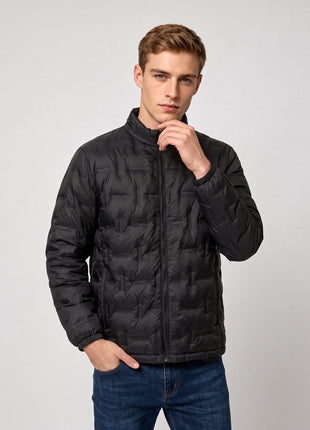 #Black Mens Heated Duck Down Jacket