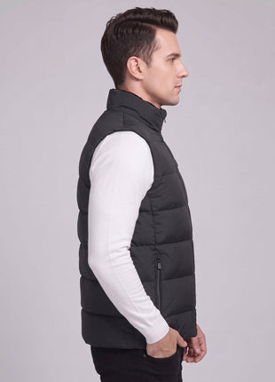 Black Men's Heated Puffer Vest side view