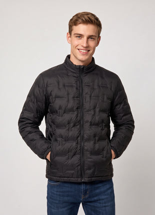 #Black Mens Heated White Duck Down Jacket