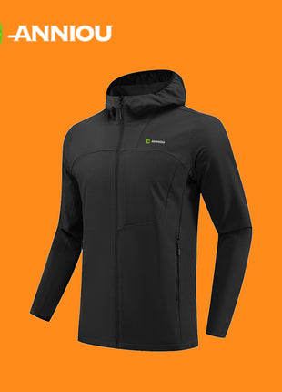 Black Men's WindproofHooded Athletic Jacket