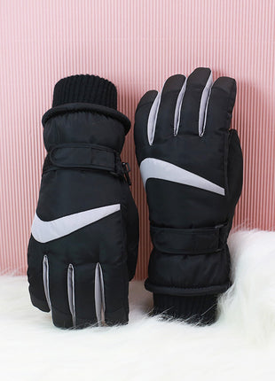 Black Outdoor Skiing Waterproof Gloves