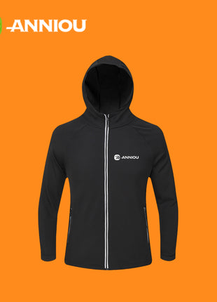 Black Outdoor Windproof Zipper Soft Shell Jacket