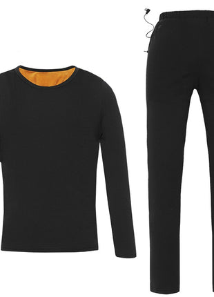 Black Warm Thermal Underwear Set