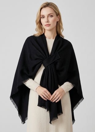 #Black Women Solid Cape Shawl