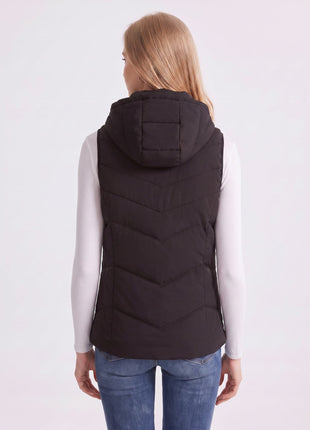 #Black back of Women's Heated Hooded Vest 