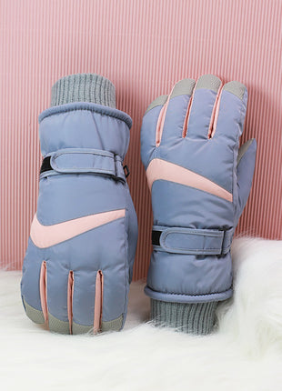 Blue Outdoor Skiing Waterproof Gloves