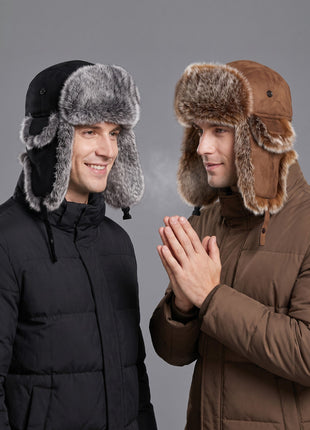 #Black Brown Men Winter Trapper Hat