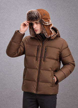 #Brown Men Winter Trapper Hat
