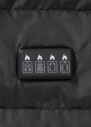 Button Switch detail of Mens Heated Duck Down Jacket