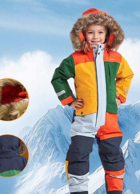 Children Windproof Thermal Snowboard Tracksuit 
