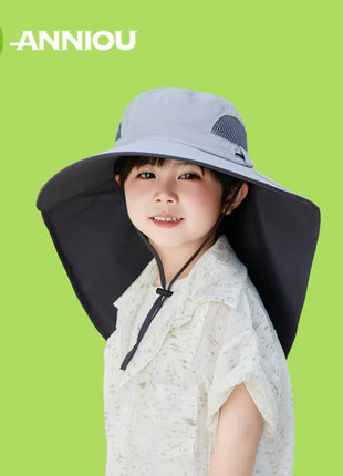 Children's Light Grey  Uv Protection Shawl Sun Visor
