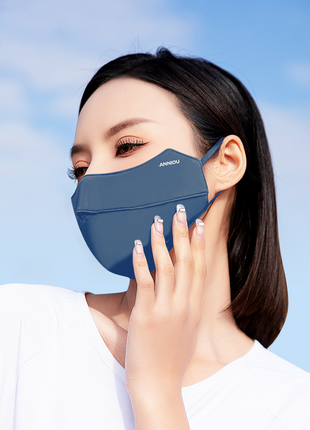 Dark Blue Summer Anti-uv Ice Silk Face Mask