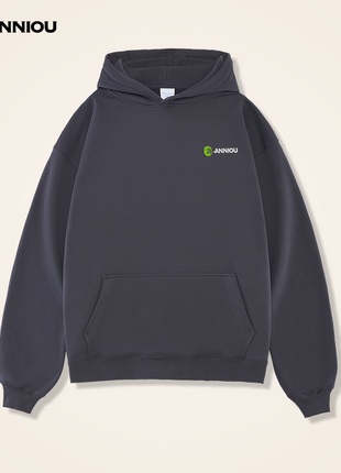 Dark Grey Men's 380g Heavyweight Pullover Hoodies