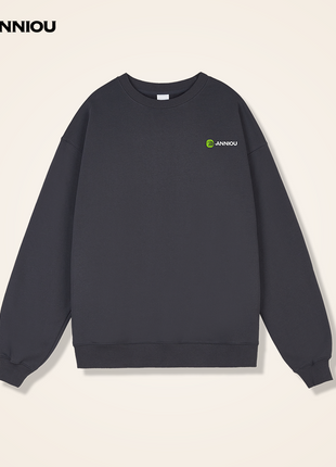 Dark Grey Men's Heavy Weight Round Neck Pullover Sweatshirt