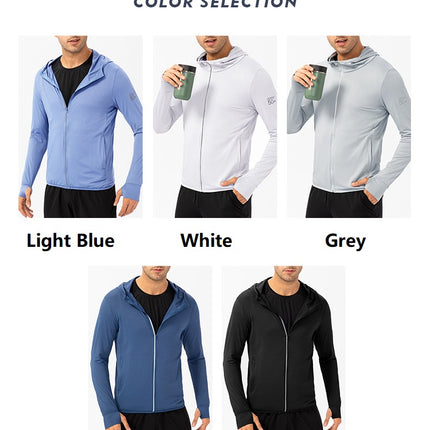 Wholesale Summer Outdoor Uv Reactive Shirt UPF50+ Fabric Sunscreen Clothing Jacket Long Sleeve Uv Shirt Men with Hood