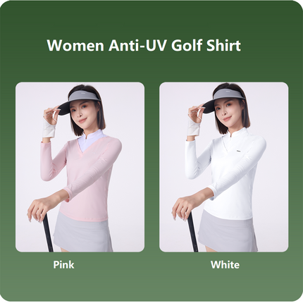 Custom Logo Women's Fashion UPF50+ Sun Protection Golf Wear Long Sleeve T-shirt Ice Silk Quick-drying Slim Fit Golf Shirts