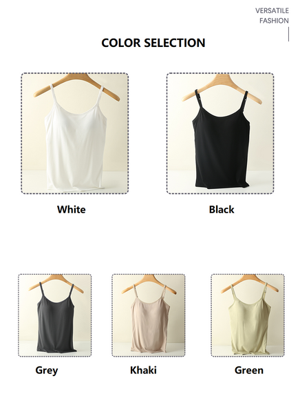 Sidiou Group Anniou Hot Sale Women Tank Top Sexy Women's Camisole With Chest Pad Built in Bra Slim Sleeveless Vest Girls Solid Color Underwear