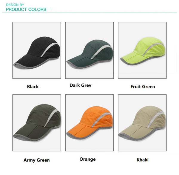 Sidiou Group Best Sale Summer Quick-Drying Baseball Caps Breathable Sunscreen Cap For Men's Fishing Camping Outdoor Folding UV Protection Golf Hat