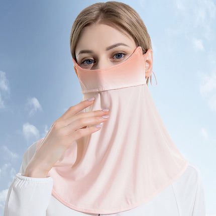 Sidiou Group Anniou Gradient Ice Silk Face Mask Scarf Summer Sunscreen Face Cover Neck Protection Breathable Outdoor Cycling Hanging-Ear Scarf Bandana