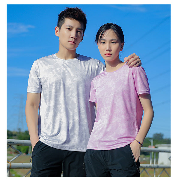 Custom Wholesale Summer Unisex Running T shirt Short-sleeved Ice Silk Loose Quick-drying Breathable Sports T-shirts