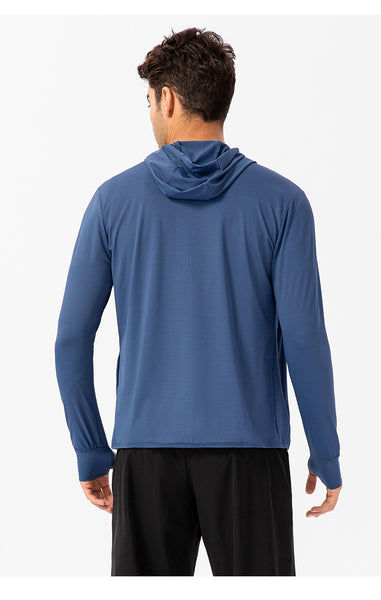 Wholesale Summer Outdoor Uv Reactive Shirt UPF50+ Fabric Sunscreen Clothing Jacket Long Sleeve Uv Shirt Men with Hood