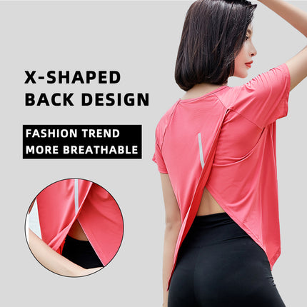 Casual Women's Summer Ice Silk Breathable Sunscreen T-shirt UPF50+ Outdoor Running Fitness Yoga Clothes Quick dry Short Sleeve Top