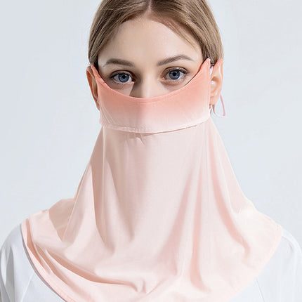 Sidiou Group Anniou Gradient Ice Silk Face Mask Scarf Summer Sunscreen Face Cover Neck Protection Breathable Outdoor Cycling Hanging-Ear Scarf Bandana