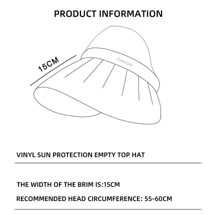 Sidiou Group UPF50+ Vinyl Sun Protection Empty Top Hat Women's New Summer Anti-UV Sun Hat Outdoor Big Brim Face Sun Hat