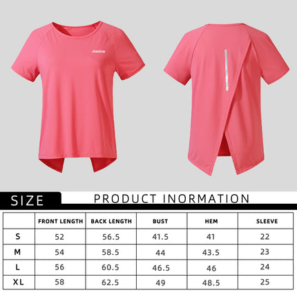 Casual Women's Summer Ice Silk Breathable Sunscreen T-shirt UPF50+ Outdoor Running Fitness Yoga Clothes Quick dry Short Sleeve Top