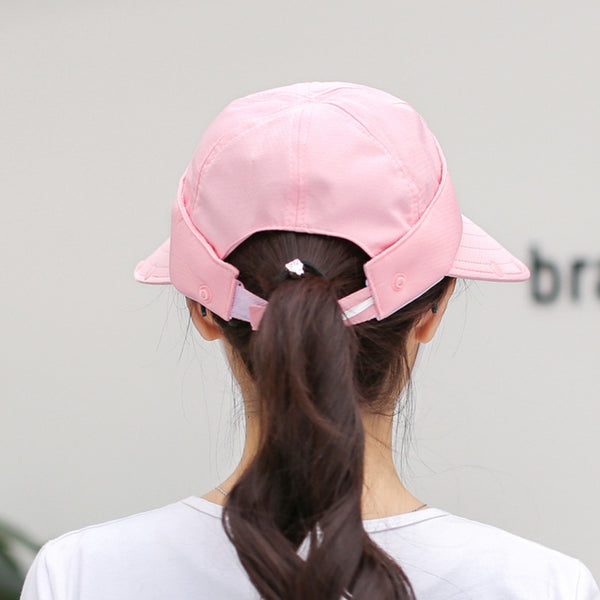 Women UV Protection Foldable Sunscreen Cap Ponytail Hole Beach Caps Wide Brim UPF 50 Fishing Beach Bucket Hats