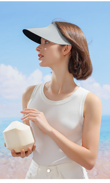 Sidiou Group Anniou Wholesale Empty Top Hat Traceless Integrated Sunscreen Hat Women's Summer Breathable Anti UV With Large Brim Sun Visor Hat