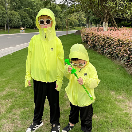 Sidiou Group Anniou  Multicolor Kids UPF50+ Ice Silk Thin Children Outdoor Sunscreen Clothing Boys Breathable UV Hoodie Girls Summer Cycling Jacket