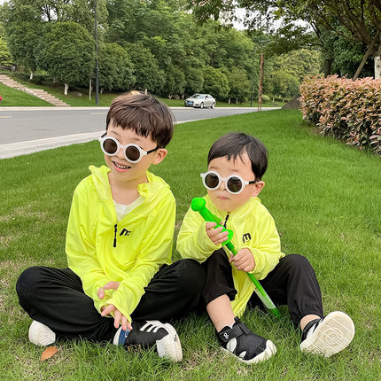 Sidiou Group Anniou  Multicolor Kids UPF50+ Ice Silk Thin Children Outdoor Sunscreen Clothing Boys Breathable UV Hoodie Girls Summer Cycling Jacket