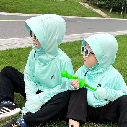 Sidiou Group Anniou  Multicolor Kids UPF50+ Ice Silk Thin Children Outdoor Sunscreen Clothing Boys Breathable UV Hoodie Girls Summer Cycling Jacket