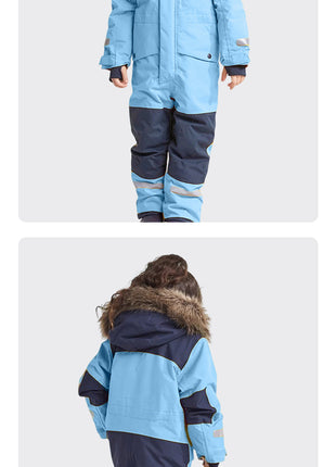 Front and Back of Windproof Kids Ski Suit
