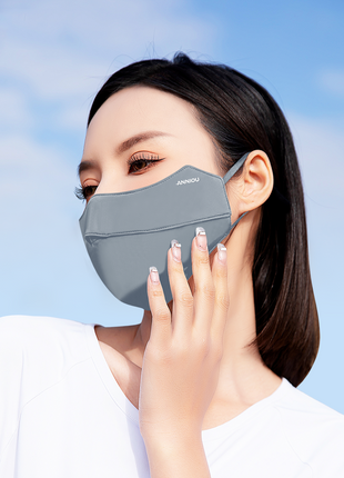 Glacier Gray Summer Anti-uv Ice Silk Face Mask