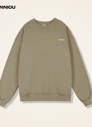 Grey Green Men's Heavy Weight Round Neck Pullover Sweatshirt