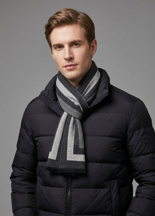 #Grey Men Classic Plaid Scarf